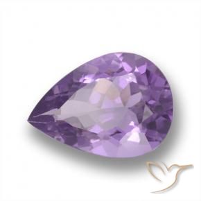4.33 ct Violet Amethyst Stone, Natural Amethyst in Pear Facet Shape for Sale