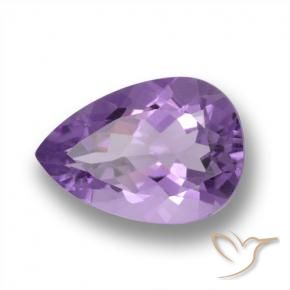 4.31 ct Violet Amethyst Stone, Natural Amethyst in Pear Facet Shape for Sale