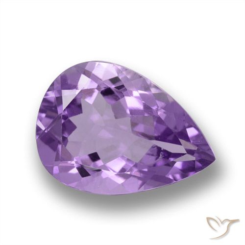 4.43ct Natural Medium Violet Amethyst, Pear Shape, VVS