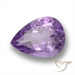 4.43 ct Violet Amethyst Stone, Natural Amethyst in Pear Facet Shape for Sale
