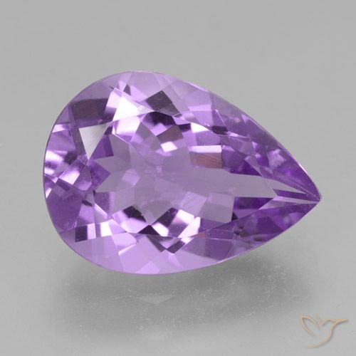 4.40ct Natural Purplish Violet Amethyst, Pear Shape, VVS