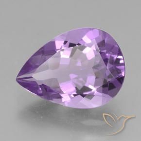 4.40 ct Violet Amethyst Stone, Natural Amethyst in Pear Facet Shape for Sale
