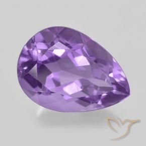 5.28 ct Violet Amethyst Stone, Natural Amethyst in Pear Facet Shape for Sale