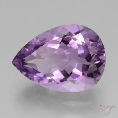 4.77 ct Violet Amethyst Stone, Natural Amethyst in Pear Facet Shape for Sale