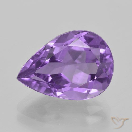 5.03ct Natural Purplish Violet Amethyst, Pear Shape, VVS