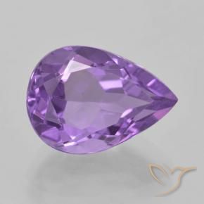 5.03 ct Violet Amethyst Stone, Natural Amethyst in Pear Facet Shape for Sale