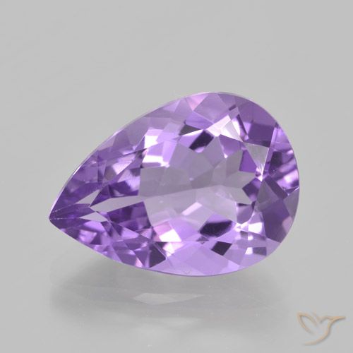 4.48ct Natural Medium Violet Amethyst, Pear Shape, VVS
