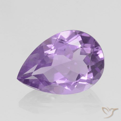 4.59ct Natural Medium Violet Amethyst, Pear Shape, VVS