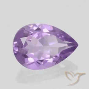 4.59 ct Violet Amethyst Stone, Natural Amethyst in Pear Facet Shape for Sale