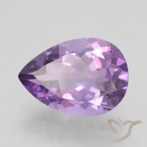4.65 ct Violet Amethyst Stone, Natural Amethyst in Pear Facet Shape for Sale