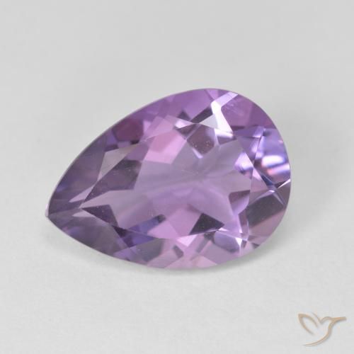 4.35 ct Violet Amethyst Stone, Natural Amethyst in Pear Facet Shape for Sale