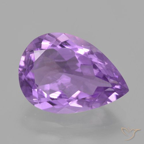 4.43ct Natural Medium Violet Amethyst, Pear Shape, VVS-VS