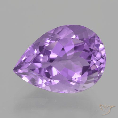 5.69ct Natural Pinkish Violet Amethyst, Pear Shape, VVS
