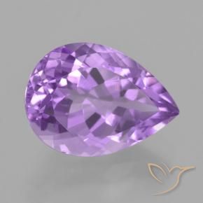 5.69 ct Violet Amethyst Stone, Natural Amethyst in Pear Facet Shape for Sale