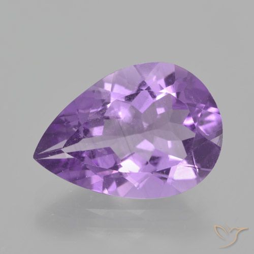 4.03ct Natural Medium Violet Amethyst, Pear Shape, VS