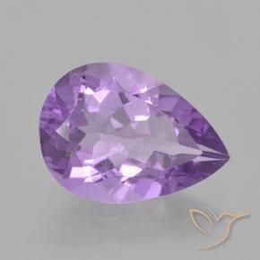 4.03 ct Violet Amethyst Stone, Natural Amethyst in Pear Facet Shape for Sale