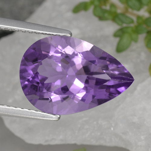 Medium Violet Amethyst Gem - 4.4ct Pear Facet (ID: 463241)