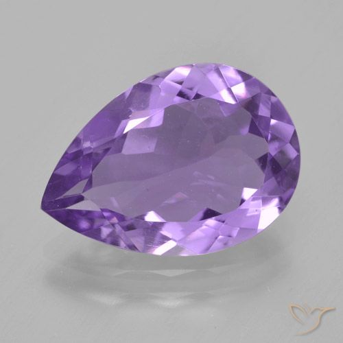 3.92ct Natural Medium Violet Amethyst, Pear Shape, VVS-VS