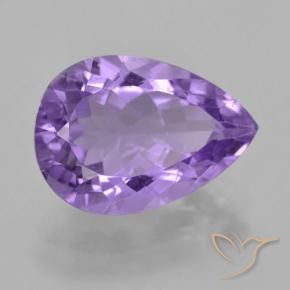 4.49 ct Violet Amethyst Stone, Natural Amethyst in Pear Facet Shape for Sale