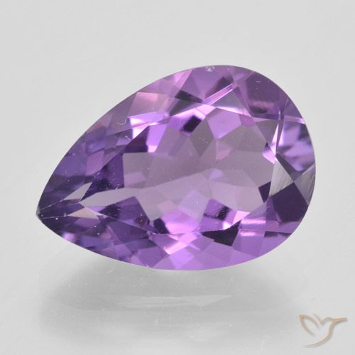 4.75ct Natural Intense Violet Amethyst, Pear Shape, VVS