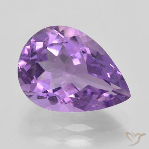 4.59ct Natural Purplish Violet Amethyst, Pear Shape, VVS