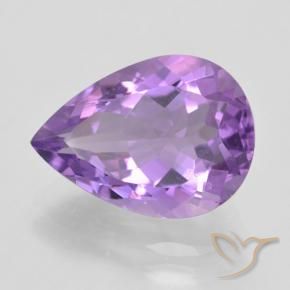 4.59 ct Violet Amethyst Stone, Natural Amethyst in Pear Facet Shape for Sale