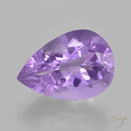 4.93ct Natural Medium Violet Amethyst, Pear Shape, VVS