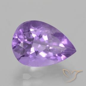 4.93 ct Violet Amethyst Stone, Natural Amethyst in Pear Facet Shape for Sale