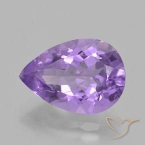4.66 ct Violet Amethyst Stone, Natural Amethyst in Pear Facet Shape for Sale