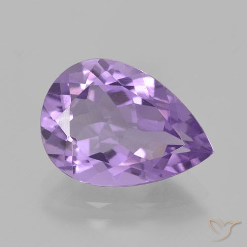 4.34ct Natural Medium Violet Amethyst, Pear Shape, VVS