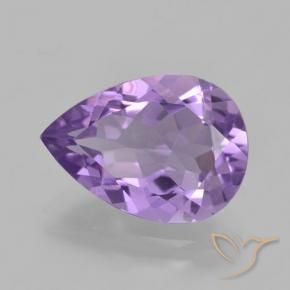4.34 ct Violet Amethyst Stone, Natural Amethyst in Pear Facet Shape for Sale