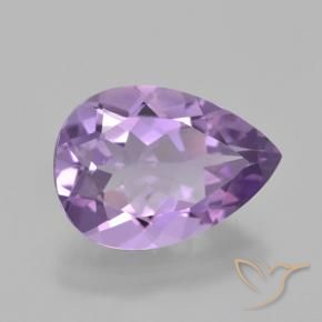 4.42 ct Violet Amethyst Stone, Natural Amethyst in Pear Facet Shape for Sale