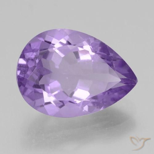 4.80 ct Violet Amethyst Stone, Natural Amethyst in Pear Facet Shape for Sale