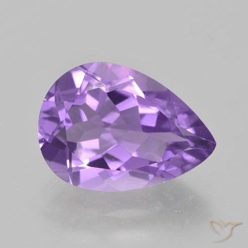 Medium Violet Amethyst Gem - 4.8ct Pear Facet (ID: 463319)