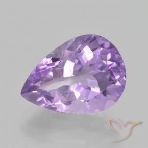 5.01 ct Violet Amethyst Stone, Natural Amethyst in Pear Facet Shape for Sale