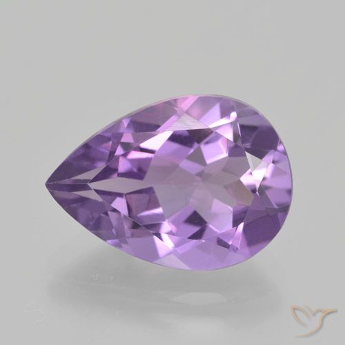 4.56ct Natural Medium Violet Amethyst, Pear Shape, VVS-VS
