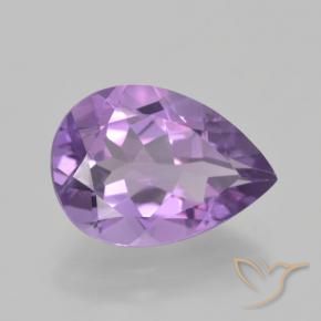 4.56 ct Violet Amethyst Stone, Natural Amethyst in Pear Facet Shape for Sale