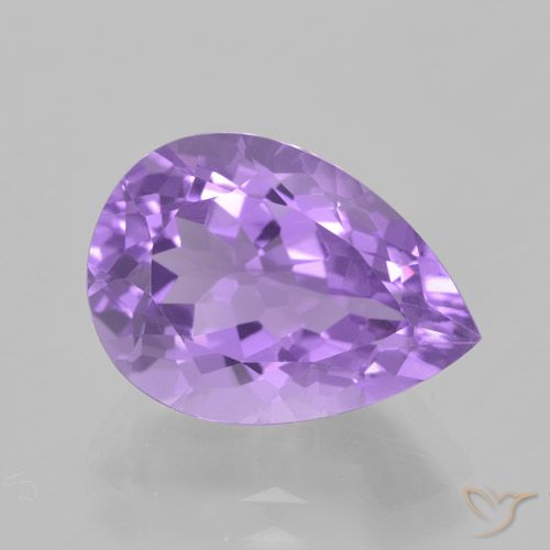 5.26ct Natural Pinkish Violet Amethyst, Pear Shape, VVS