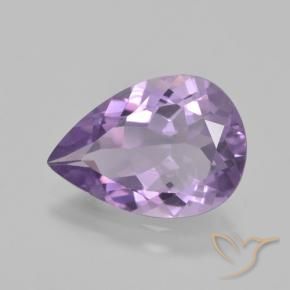 3.76 ct Violet Amethyst Stone, Natural Amethyst in Pear Facet Shape for Sale
