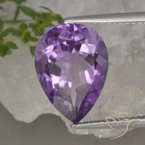4.62 ct Violet Amethyst Stone, Natural Amethyst in Pear Facet Shape for Sale