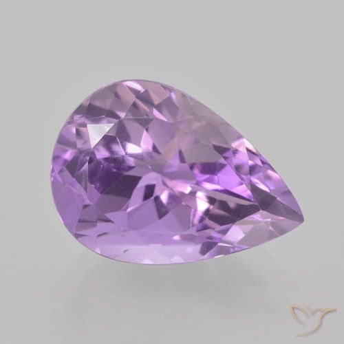 5.25ct Natural Pinkish Iris Violet Amethyst, Pear Shape, VVS-VS