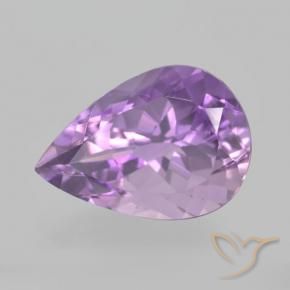5.25 ct Violet Amethyst Stone, Natural Amethyst in Pear Facet Shape for Sale