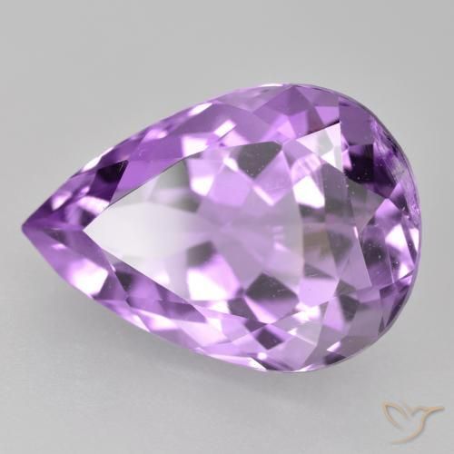 4.66 ct Violet Amethyst Stone, Natural Amethyst in Pear Facet Shape for Sale