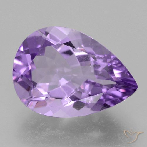 4.59ct Natural Medium Violet Amethyst, Pear Shape, VVS