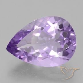 4.59 ct Violet Amethyst Stone, Natural Amethyst in Pear Facet Shape for Sale