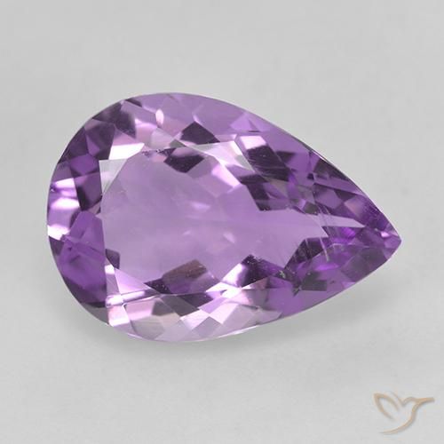 4.09ct Natural Medium Violet Amethyst, Pear Shape, VVS-VS