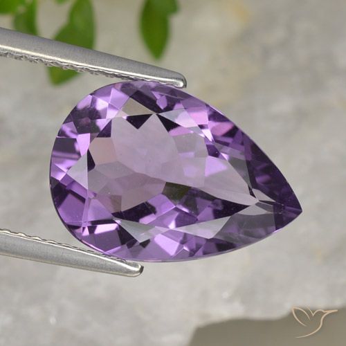 Améthyste Violet Poire 14,1 x 9,9mm du Brésil, poids de 4,13 ct, pierre gemme naturelle Non traité de pureté vvs, 1 pièce d'améthyste pear facet, couleur : Rose violet moyen, dureté de Mohs de 7 convient aux bijoux de tous les jours, pierre de sagesse, Pierre de l'esprit, Photo A