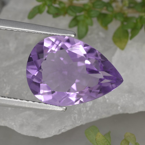 Medium Violet Amethyst Edelstein - 4ct Birnen Schliff (ID: 463360)