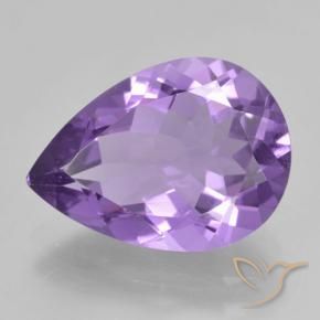 4.20 ct Violet Amethyst Stone, Natural Amethyst in Pear Facet Shape for Sale