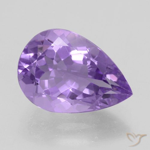 4.30ct Natural Medium Violet Amethyst, Pear Shape, VVS
